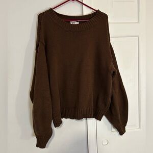 Princess Polly L/XL HARMONY KNIT SWEATER DARK BROWN